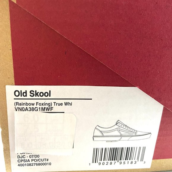 VANS Old Skool Rainbow Foxing White Canvas Women’s Size 7 Sneakers VN0A38G1MWF - Picture 9 of 9